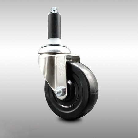 Service Caster 4 Inch 316SS Hard Rubber Wheel Swivel 1-1/8 Inch Expanding Stem Caster SCC SCC-SS316EX20S414-HRS-118